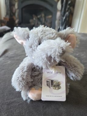 Warm Gray Elephant Plush Stuffed Animal with Pink Ears